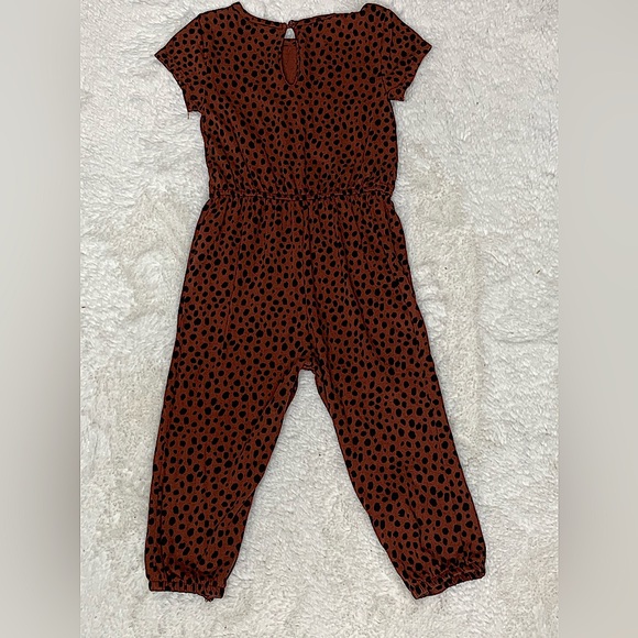 TODDLERS COCO BROWN CHEETAH PRINT ROMPER - Picture 4 of 4